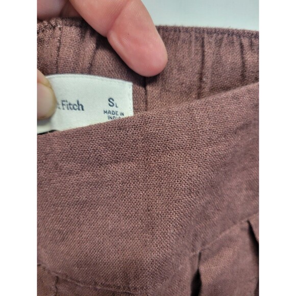 Abercrombie‎ & Fitch Linen Blend Wide Leg Pants High Waist Casual S Women's - Picture 4 of 7